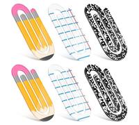 Teacher Acrylic Paper Clips, Big Paper Clips, 6 Pieces Non-Slip 3.94x1.89 Inches, Envelope Holders, Crafts, Recipe Collections, Classroom, Documents Organization for Teacher, Student, Home, Workplace