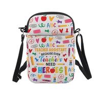 Teacher Aide Gift Teacher Assistant Because Even Teachers Need Heroes Crossbody Bag Teacher Appreciation Gift (Teacher Assistant B UK)
