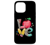 Teacher Apple Love Pencil Leopard Back to School Case for iPhone 13 Pro Max