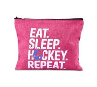 Teacher Appreciation Birthday Christmas Makeup Bag Gifts Traveler Cosmetic Toiletry Skincare Bags Field Hockey Player Gifts, Pink, S