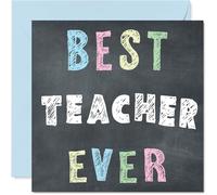 Teacher Appreciation Card - Best Teacher Ever - Thank You Card from Colleague Friends, 145mm x 145mm Thankful Cards