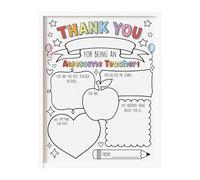 Teacher Appreciation Card Thank You Cards Coloring Posters For Home School Classroom Party Art Craft Project Gifts