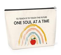 Teacher Appreciation Gifts Cosmetic Bag Teacher Thank You Gifts Teacher Gifts for Women End of Year Zipper Pouch Female Teacher Retirement Birthday Presents from Student Travel Makeup Pouch