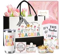 Teacher Appreciation Gifts, End of Year Teachers Gift from Students, Unique Thank You Gifts Basket w/Canvas Tote Bag Acrylic Decor, Retirement, Graduation, Birthday, Christmas, Back to School Ideas