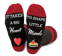 Teacher Appreciation Gifts for Men Women, Funny Teachers Socks, Thank You Gifts For Teachers Day - It Takes a Big Heart To Shape Little Minds Socks - (Red) -C31