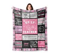 Teacher Appreciation Gifts for Women and Men blanket 60" X 50", Graduation Retirement Teachers' Day,Back to School Presents for Teachers or on the Christmas,Thanksgiving Day End of Year (pinkgrid)