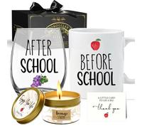 Teacher Appreciation Gifts for Women Men - Before School After School Wine Glass Thank You & End of Year Gifts for Teachers Mentor, Teachers Appreciation Week, Christmas Birthday Gift for Coworker