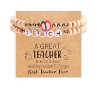 Teacher Appreciation Gifts for Women Teacher Bracelet Gifts Thank You Teacher's Day Graduation Gift End of The Year Christmas Birthday Gift for Teachers Coworkers