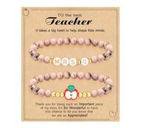Teacher Appreciation Gifts for Women,Teacher Must Haves Initial Bracelet Mrs Miss End of Year Teacher Gifts Thank You for Helping Me Grow Music Math Science Teachers Bracelets Retirement 2 Set Jewelry
