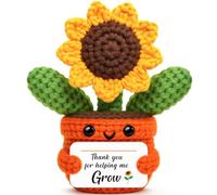 Teacher Appreciation Gifts, Handmade Crochet Sunflower Teacher Gifts, Birthday for Mentor Daycare English Music Preschool Farewell Goodbye End of Year, Thank You for Helping Me Grow