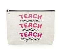 Teacher Appreciation Gifts Makeup Bag Teacher Gifts for Women Teaching Assistant Cosmetic Pouch Zipper Bags Teaching Birthday End of Year Retirement Christmas Valentines Day Thank You Presents