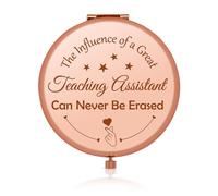 Teacher Appreciation Gifts Teaching Assistant Gift for Women Girls Compact Pocket Makeup Mirror from Student Teacher Thank You Gift Teacher Day Gift for Teaching Assistant Travel Makeup Mirror