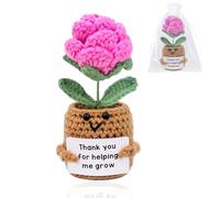 Teacher Appreciation Gifts,Thank You for Helping Me Grow,Emotional Support Thank You Gifts for Coworkers Boss Lady Friend Family Teacher,Christmas,Birthday,Handmade Positive Crochet (Roses Thank)