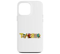 Teacher Appreciation Illustrative Alphabet Art Pencil Books Case for iPhone 13 Pro Max