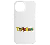 Teacher Appreciation Illustrative Alphabet Art Pencil Books Case for iPhone 14