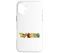 Teacher Appreciation Illustrative Alphabet Art Pencil Books Case for iPhone 16 Plus