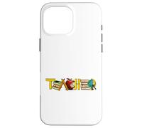 Teacher Appreciation Illustrative Alphabet Art Pencil Books Case for iPhone 16 Pro Max