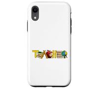 Teacher Appreciation Illustrative Alphabet Art Pencil Books Case for iPhone XR