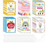 Teacher Appreciation Thank You Cards: 12 Pcs Thank You Teacher Cards with Envelopes & Stickers for School Teachers Teachers' Day Graduation Gifts from Students