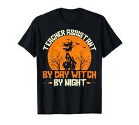 Teacher Assistant by Day Witch by Night Ghost Halloween T-Shirt