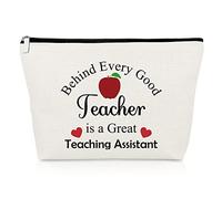 Teacher Assistant Gifts for Women Makeup Bag Ta Gifts Thank You Teacher Assistant Gifts Appreciation Gift for Teacher Friend Cosmetic Pouch Retirement Teachers Day Graduation Gifts for para Teacher