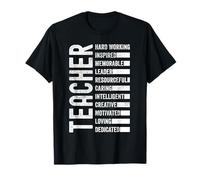 Teacher Attributes Inspired Leader Caring Loving Dedicated T-Shirt