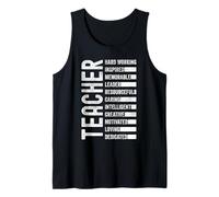 Teacher Attributes Inspired Leader Caring Loving Dedicated Tank Top