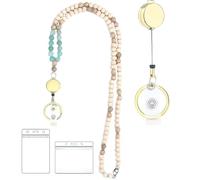 Teacher Beaded Lanyard - 30 Inch Colorful Keychain Necklace Strap Long Lasting Eyeglass with Phone Clip Chain | Teaching Holder Accessory