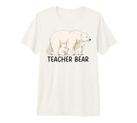 Teacher Bear with Two Cubs Siblings Polar Bear Family Premium T-Shirt