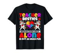 Teacher Besties - Dabbing Unicorn Autism Awareness T-Shirt