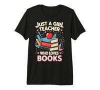 Teacher Books Apple School Pencil Hearts Cute Premium T-Shirt