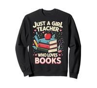 Teacher Books Apple School Pencil Hearts Cute Sweatshirt