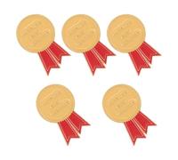 Teacher Brooch Pin 5pcs Award Medal Shape for Educators and Coaches | Thank You Gift, Relief Details, Wear Resistant Finish, Small Lightweight Piece for Graduation Ceremonies