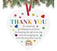 Teacher Ceramic Ornament Keepsake Thank You Christmas Ornament for Women Appreciation Gift for Nanny Babysitter Daycare Teacher Farewell Going Away Retirement Christmas Tree Ornaments for Teachers