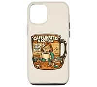 Teacher Chaos Coffee Cup Caffeinated Coping Joke Pun Case for iPhone 12/12 Pro