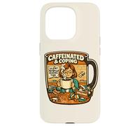 Teacher Chaos Coffee Cup Caffeinated Coping Joke Pun Case for iPhone 15 Pro