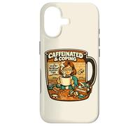 Teacher Chaos Coffee Cup Caffeinated Coping Joke Pun Case for iPhone 17