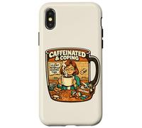 Teacher Chaos Coffee Cup Caffeinated Coping Joke Pun Case for iPhone X/XS