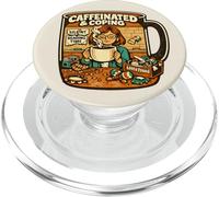 Teacher Chaos Coffee Cup Caffeinated Coping Joke Pun PopSockets PopGrip for MagSafe