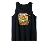Teacher Chaos Coffee Cup Caffeinated Coping Joke Pun Tank Top