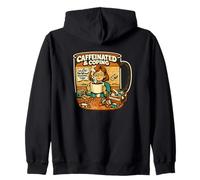 Teacher Chaos Coffee Cup Caffeinated Coping Joke Pun Zip Hoodie