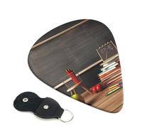 Teacher Classroom Chalkboard 6 Pack Guitar Picks With Holder, Personalized Guitar Plectrums Non-Slip Portable Ukulele Bass Picks 0.46mm For Acoustic Guitar Lovers Gifts