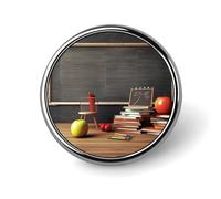 Teacher Classroom Chalkboard Round Badge Cute Brooch Hats Jackets Decor Personalized Lapel Pin Clothing Jewelry Accessories for Wedding Party Gift