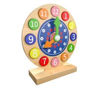 Teacher Clocks - Time Concept Mastery, Wooden Teaching Time Clock for Kids Color Sorting | Colorful Bell Toy Early Education Home