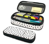 Teacher Created Resources Black Painted Dots on White Pencil Case