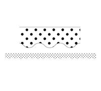 Teacher Created Resources Black Polka Dots on White Scalloped Border Trim (5593)