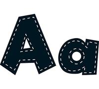 Teacher Created Resources Black Stitch 4-Inch Fun Font Letters (75150)