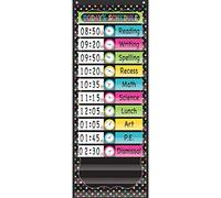 Teacher Created Resources Hanging 14-Pocket Daily Schedule-13 X34 Chalkboard Brights