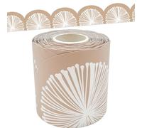 Teacher Created Resources Natural Poms Scalloped Die-Cut Rolled Border Trim - 50ft - Decorate Bulletin Boards, Walls, Desks, Windows, Doors, Lockers, Schools, Classrooms, Homeschool & Offices