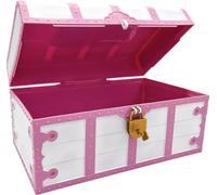 Teacher Created Resources Pink and White Treasure Chest with Lock and Key (TCR6055)
